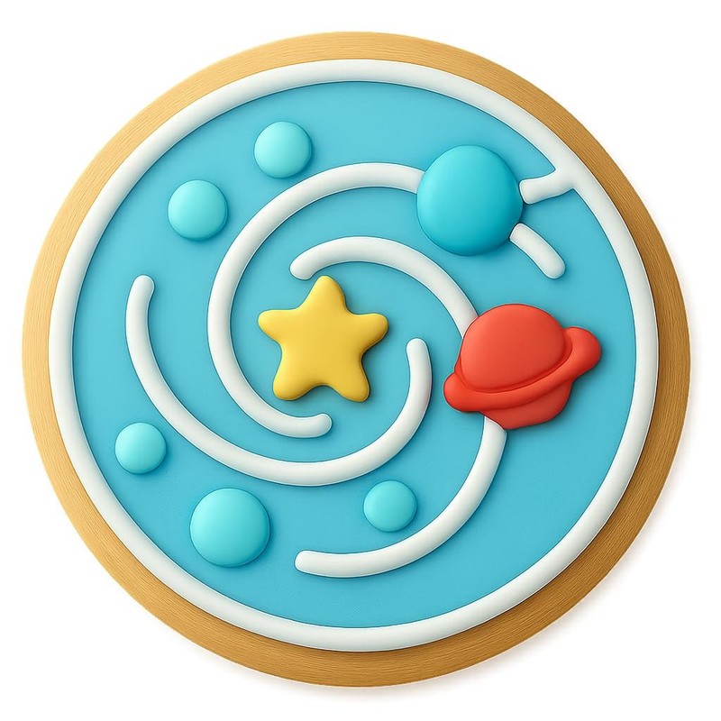 Spiral Galaxy Solar System Cookie Cutter & Stamp, Fondant & Clay - 4x4 gallery