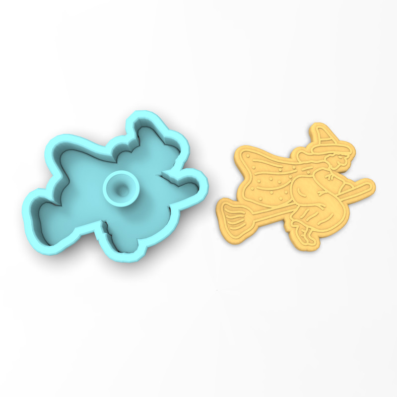 Witch on Broomstick Cookie Cutter & Stamp #2 | Halloween Costume Flying Magic gallery