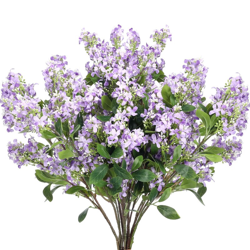 Thiccywoov 10 Pcs 30 Artificial Lilac Flowers Fake Delphinium Antirrhinum Stem