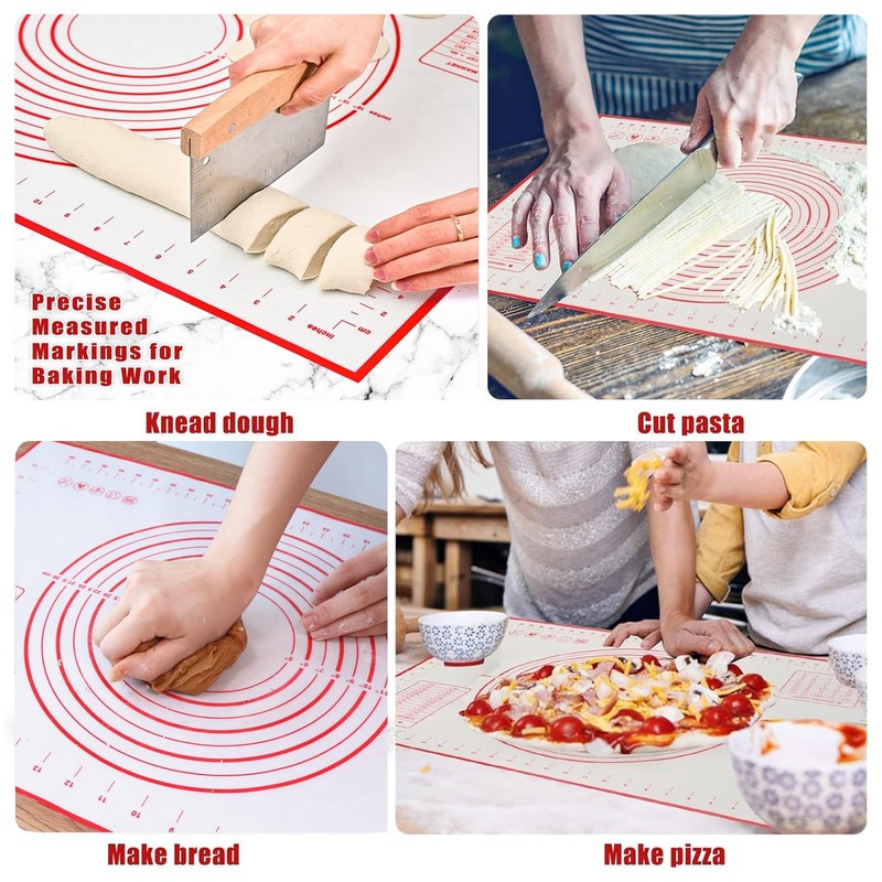 24x16 Inch Extra Thick Silicone Baking Mat with Measurements | nomal, Red gallery