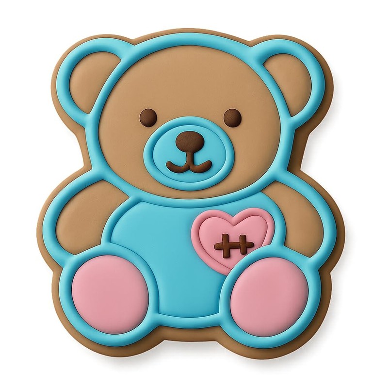 Teddy Bear Telltale Cookie Cutter & Stamp - 4x3.5 Fun Kitchen Baking gallery