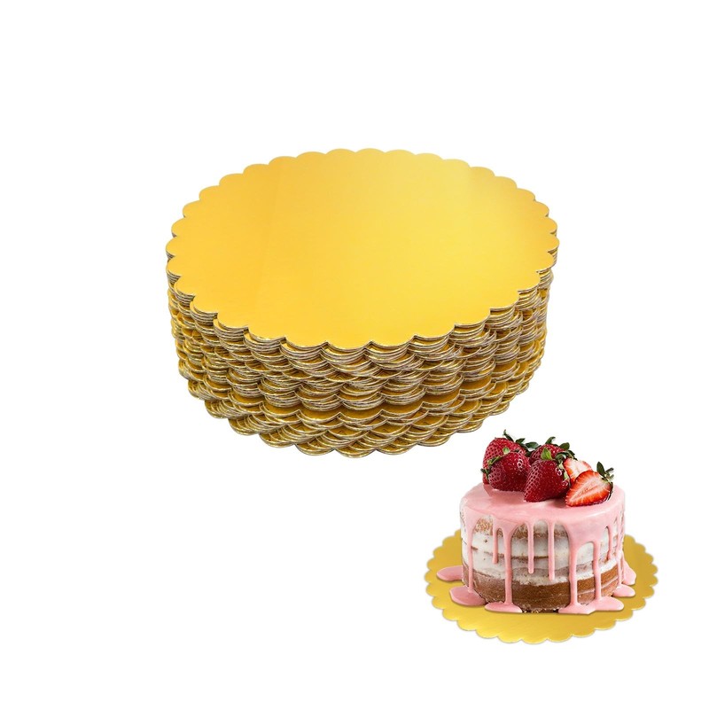 30 PCS 8 Inch Gold Round Cake Boards FoodGrade Cardboard Corrugated Base