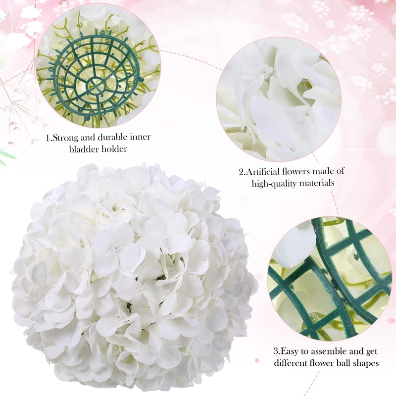 Tigeen 10 Pcs Hydrangea Artificial Flowers9 Inch Fake Hydrangeas Silk White gallery