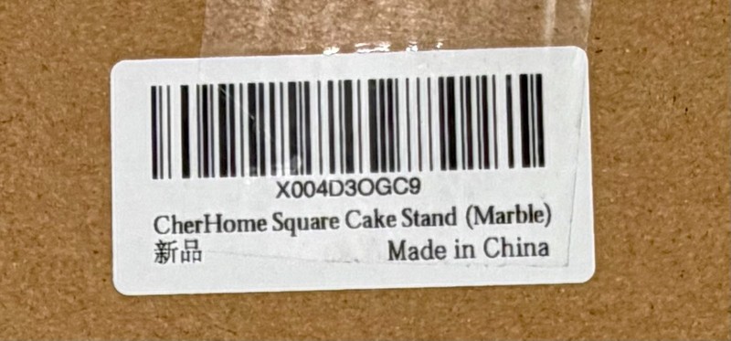 11 Inch Square White Marble Cake Stand gallery
