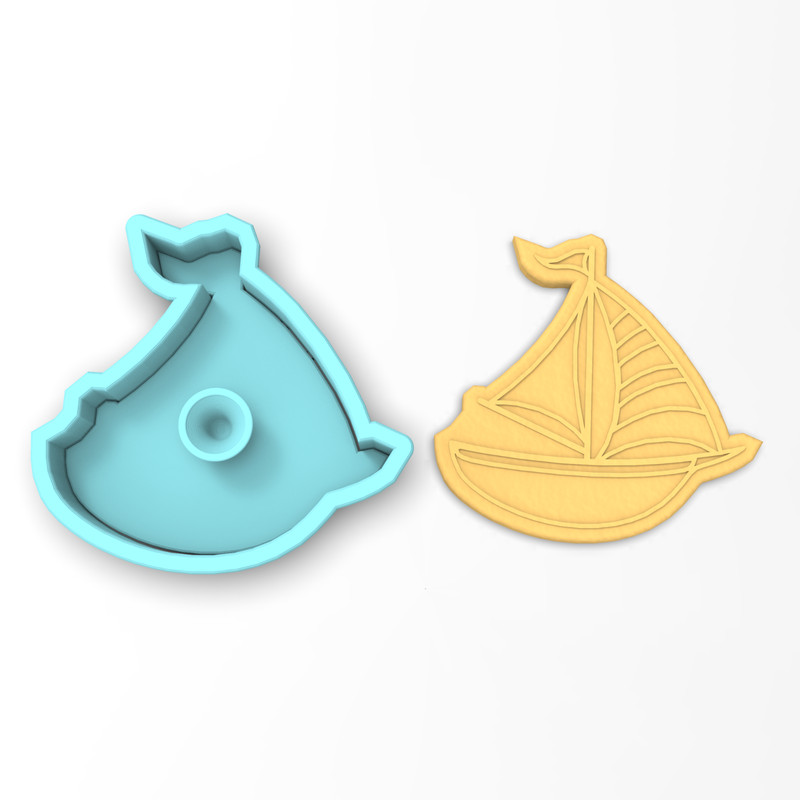 Sailboat Cookie Cutter & Stamp Nautical Ocean Beach Boat Sailing Waves Sail Sea gallery