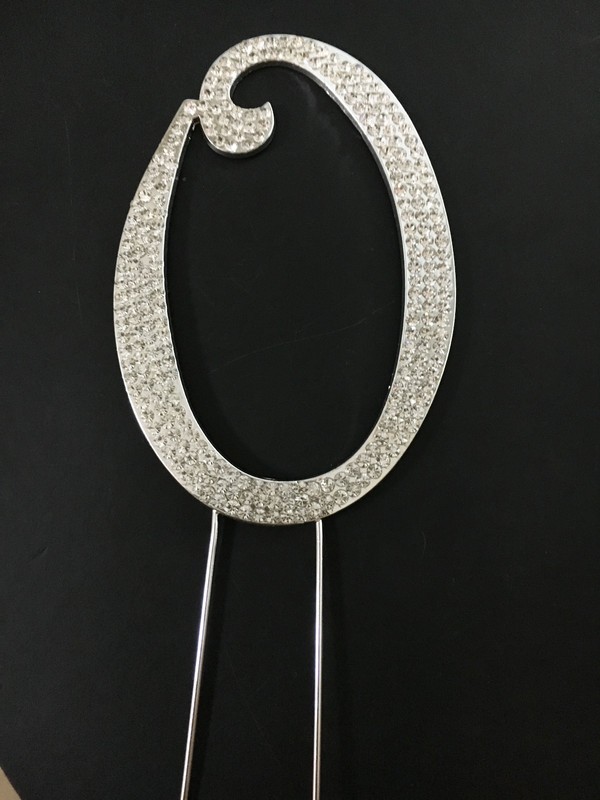 Diamante Rhinestone Cake Topper Gold & Silver Single Numbers 7cm & 12cm gallery