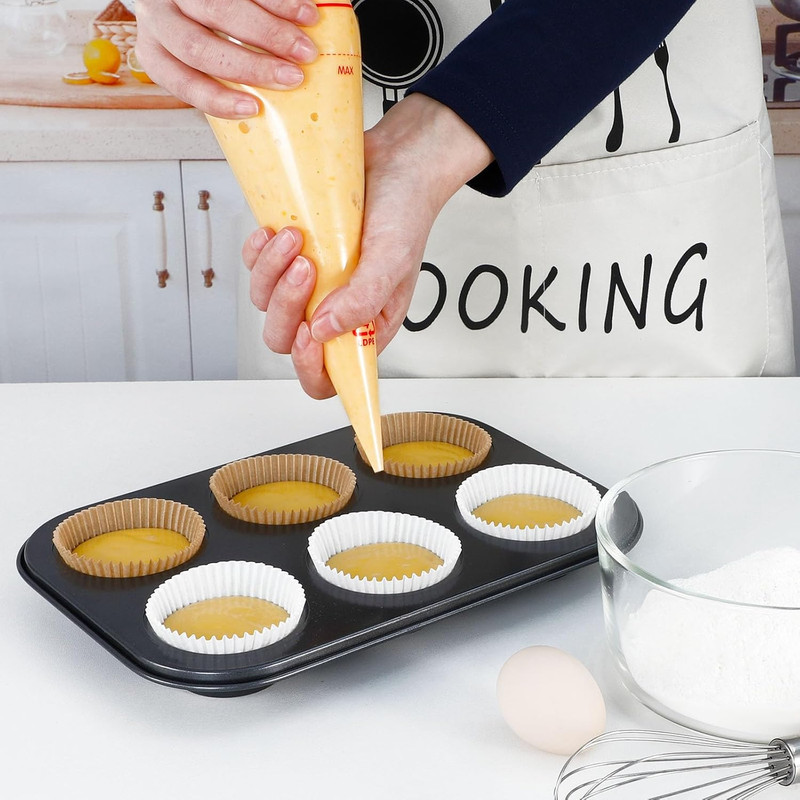 300pcs Standard White Cupcake Liners for Baking - Odorless Greaseproof Paper Muf gallery