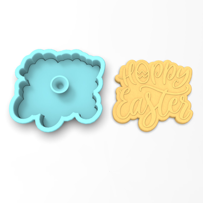 Hoppy Easter Cookie Cutter & Stamp #1 | Spring Basket Lent Egg Hunt Happy Bunny gallery
