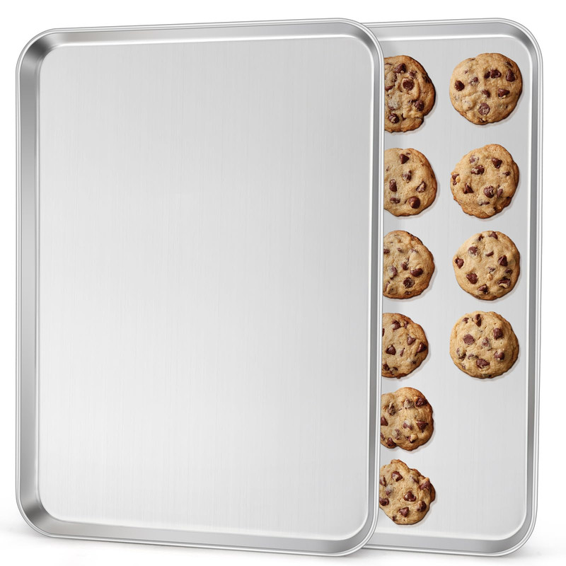 2Pack Large Cookies Sheets For Baking Leonyo 20X14In Stainless Steel Baking