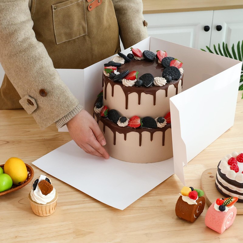 15Pcs Cake Boxes, 12x12x8 Inch White Bakery Boxes with Window Cake Containers... gallery