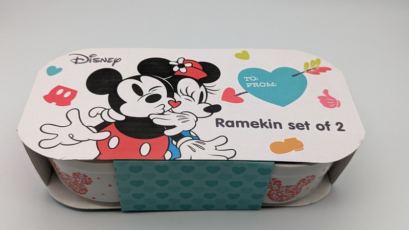 Disney Mickey & Minnie Ramekin Set of 2 Ceramic 3x2in Valentine's - NEW gallery