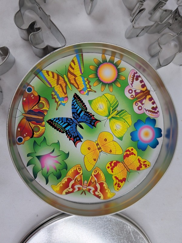 Cookie Cutters Set 11 TIN Stainless Steel BUTTERFLY MOTH Flower SHAPES CLAY gallery