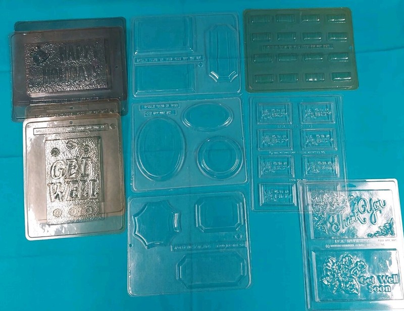 Lot of 10 Vintage Candy Flat Bar Plastic Tray Molds Apollo & ILA