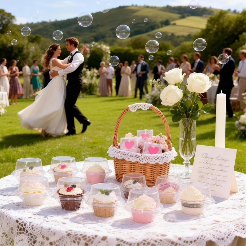 50 PCS Plastic Individual Cupcake Boxes Single Carrier Connected Airtight Lid gallery