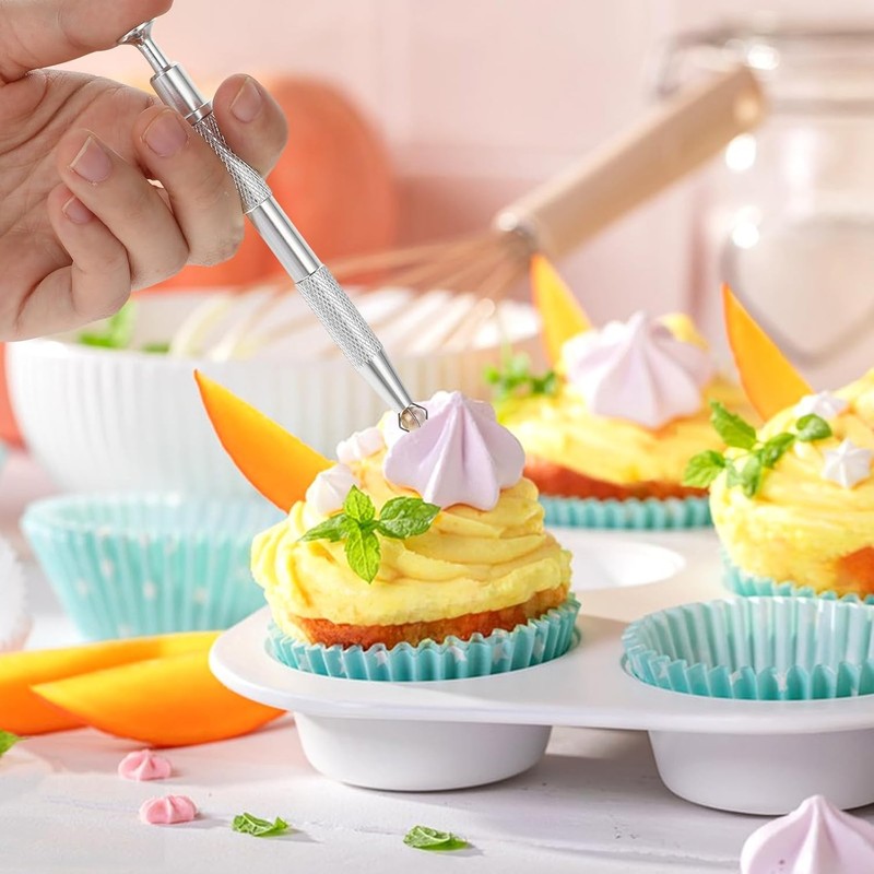 4PCS Cake Decorating Sprinkle Tools Set Pearl Grabber Tweezers & Spoon gallery