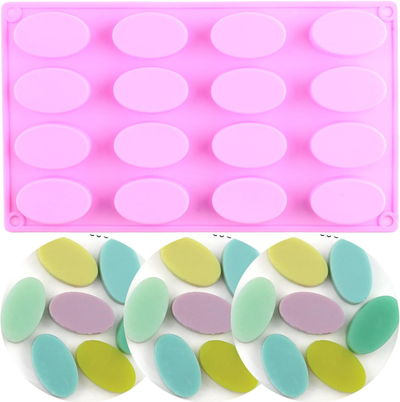 YIMINGMOLD 16 Cavity Oval Silicone Chocolate Molds for Chocolate Biscuit