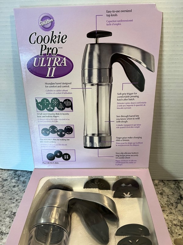 New in Box SEALED Wilton Pro Ultra II Cookie Press baking retro holiday baking gallery