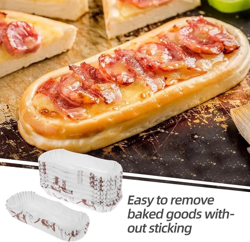 100pcs Bread Baking Liners, Baking Cups Loaf Bread Liners Greaseproof Oval Ca... gallery