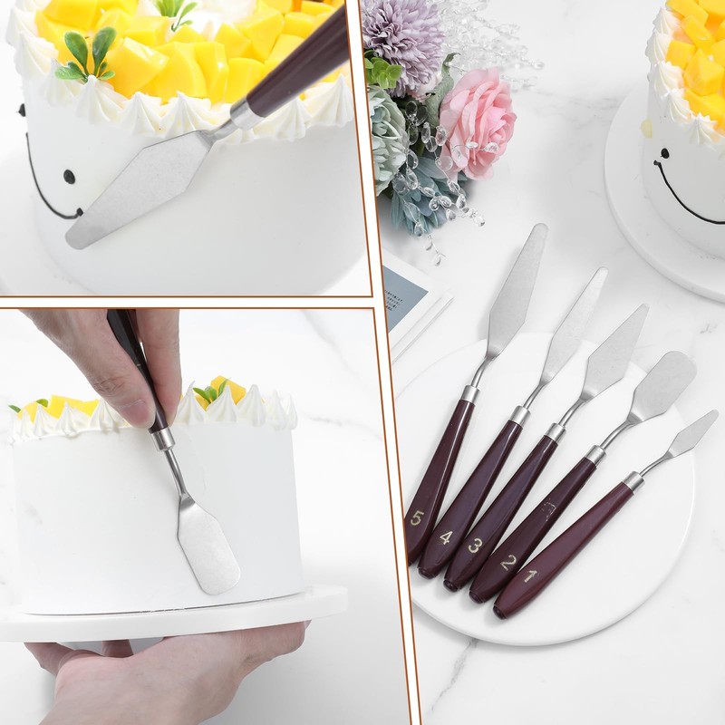 5 PCS Cake Cream Spatula Stainless Steel Icing Frosting Decorating Tool gallery