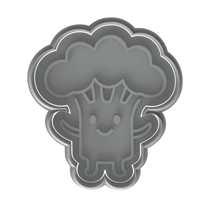 Happy Broccoli Buddy Cookie Cutter & Stamp 4x2.8" for Baking Fondant Clay Gifts gallery