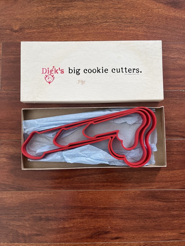 Vintage DICK'S BIG COOKIE CUTTERS Set of 3 Male Penis Cake Bachelorette Party gallery