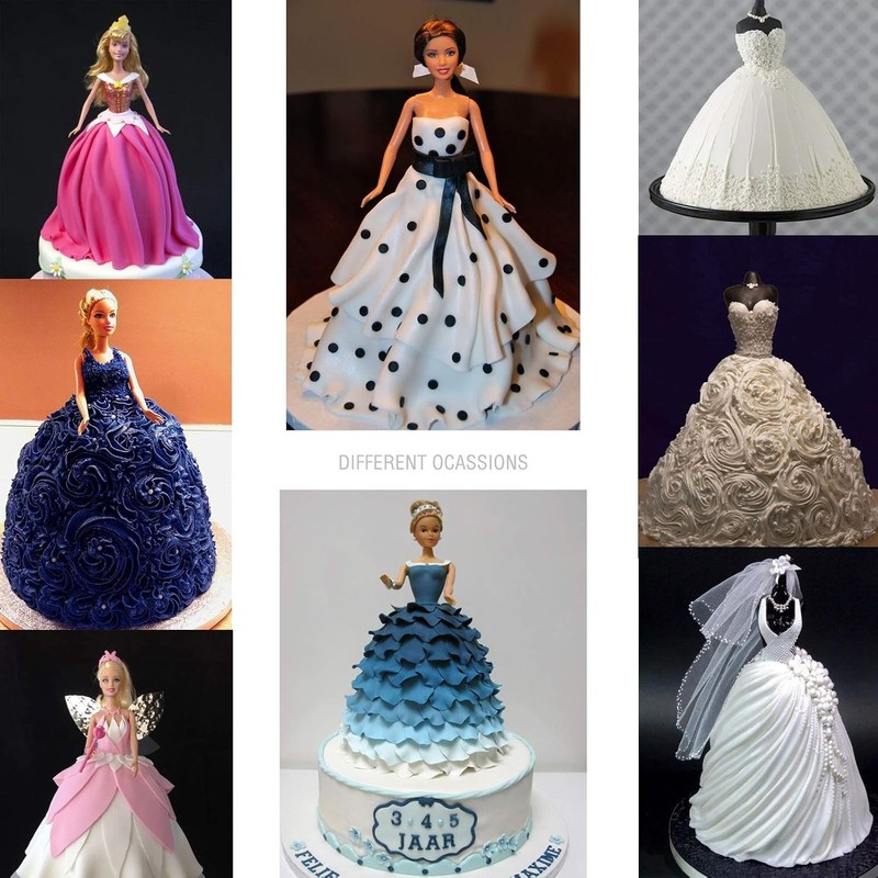 Molde para pastel de princesa con falda de aleación de aluminio para cumpleaños gallery