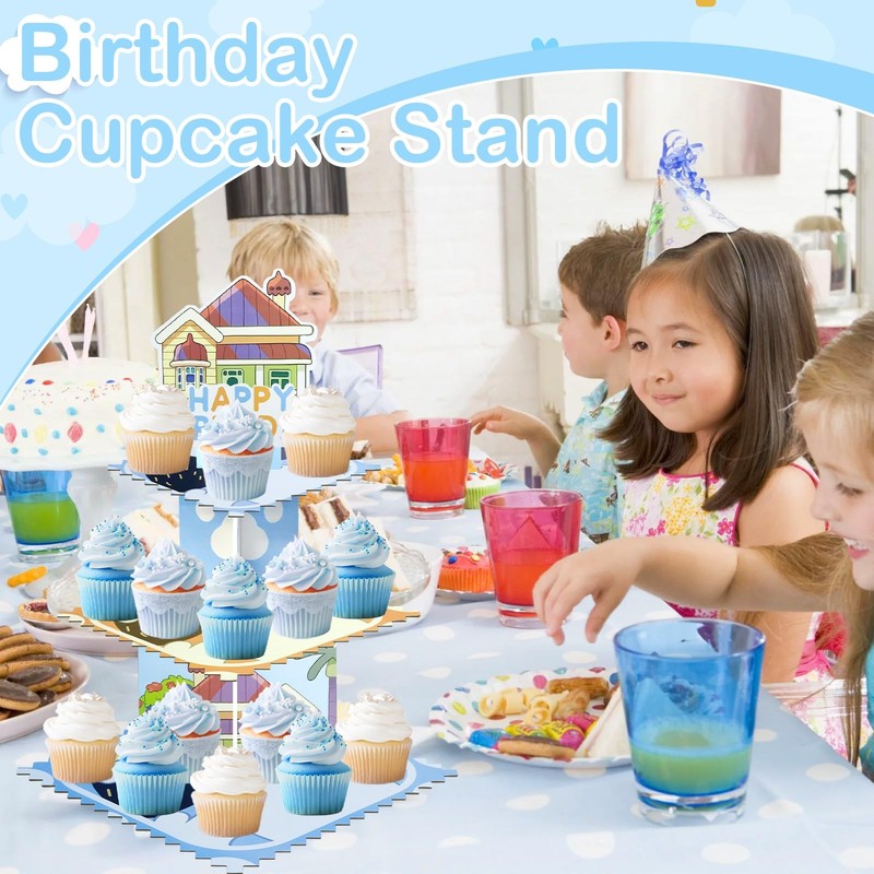 Blue Dog Party Cake Stand 3 Tier Blue Dog Theme Cupcake Stand Dessert Tower H... gallery