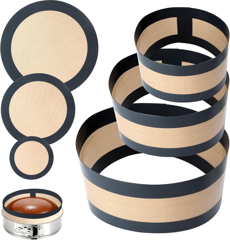 3 Set Silicone Baking Mat for Springform Pan, 4″ 7″ 9″ Nonstick Pan Liners for
