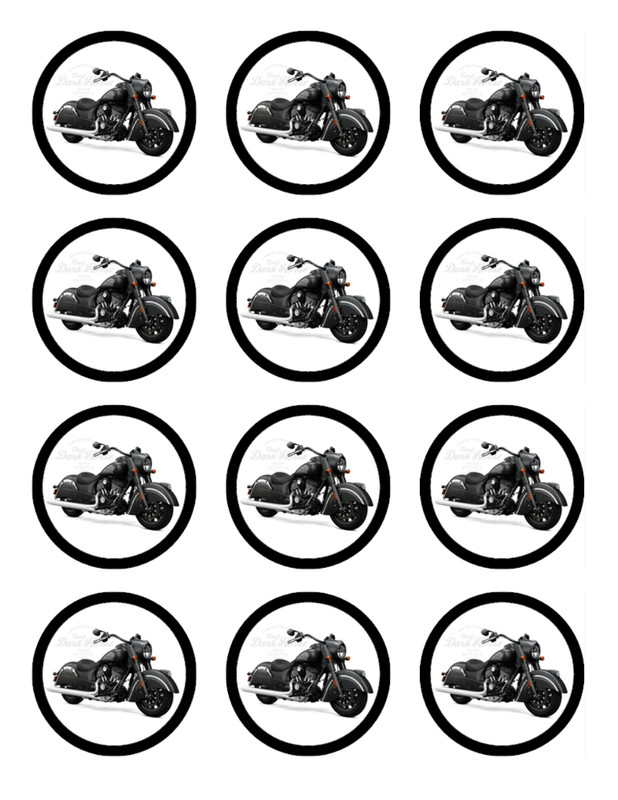 Indian Chief Motorcycle Edible Cake Toppers Wafer Cupcake Decorations (3 Sizes) gallery