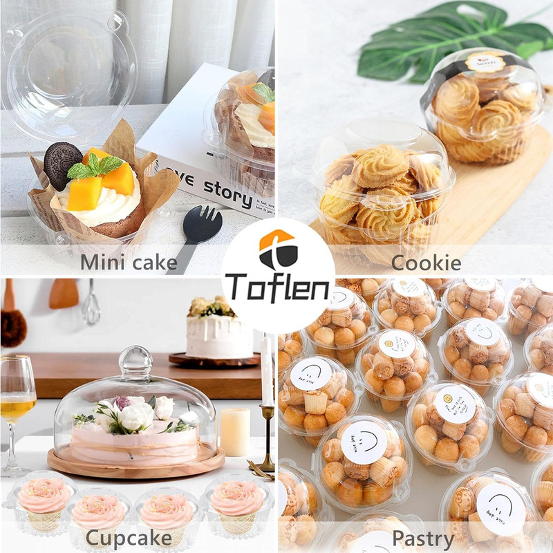 100ct Cupcake Holders Individual Cupcake Containers, Disposable Clear Plastic Si gallery