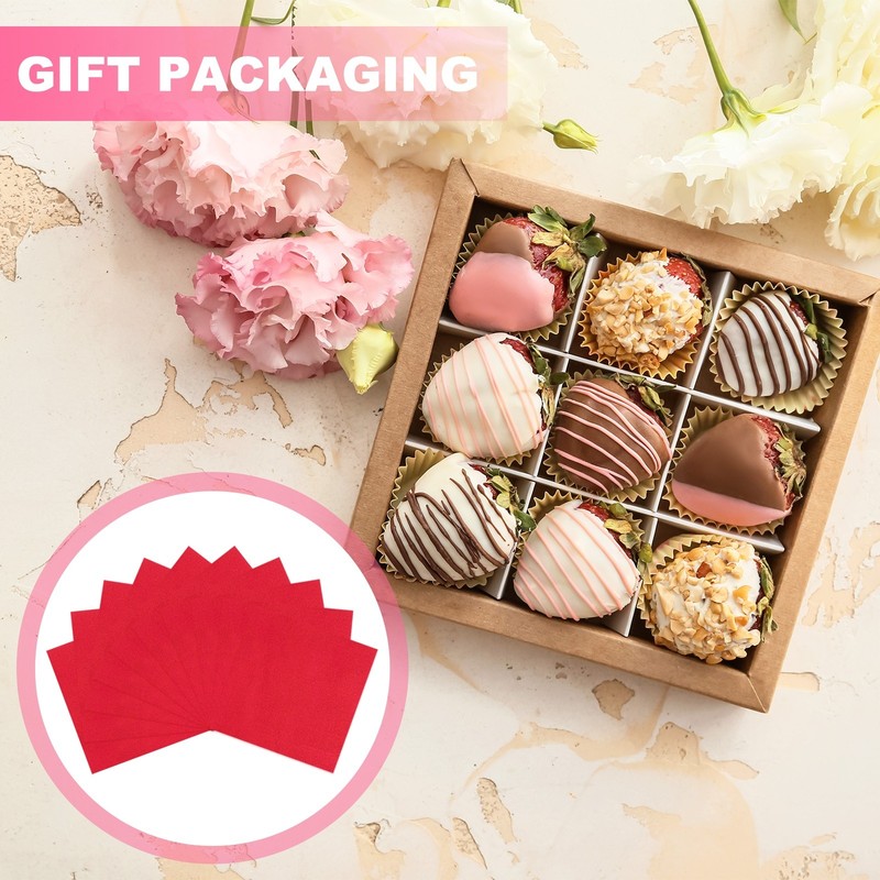 200 Pcs Candy Foil Wrapper, 3.1 x 3.1" Chocolate Wrapper, Red (Orange Peel) gallery
