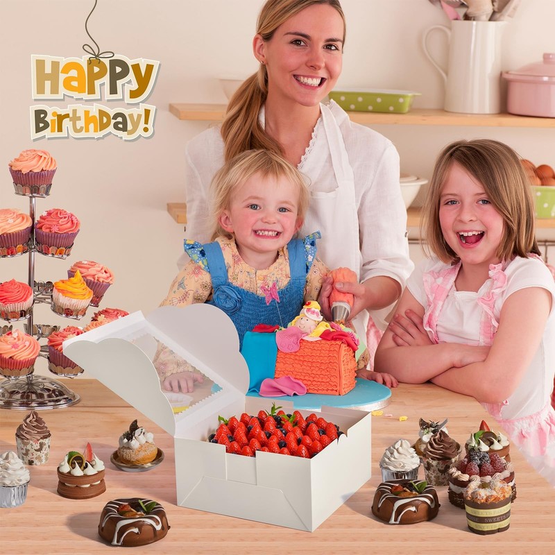 PCS Inch Cake Boxes Boards White Boxes Boards xxx Window Carrier Parties gallery