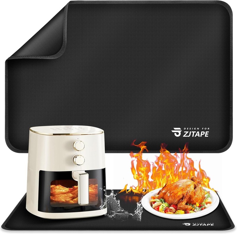 Heat Resistant Mat for Air Fryer Site – 23.6 x 15.7in, Fireproof Silicone Mats
