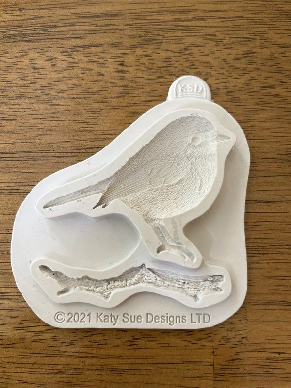 Katy Sue Silicone Mold BIRD AND BRANCH For Cake Decorating & Crafts 4” x 4.5”