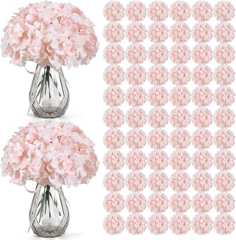 Auihiay 104-stem artificial hydrangea flowers (pink)