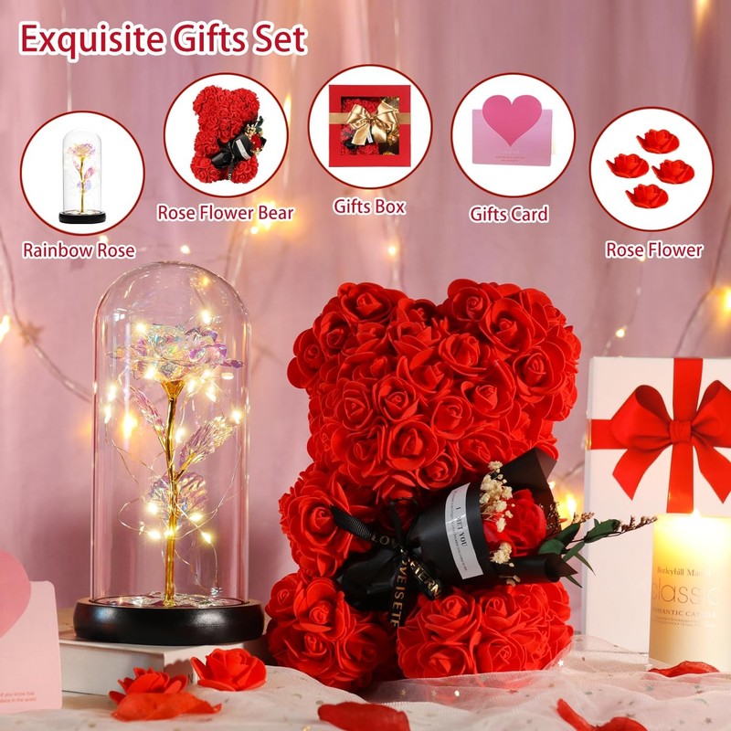 K KYMAKE Rose Bear Gifts for Her - Wife, Mom, Valentines, Mother's Day, Annivers gallery
