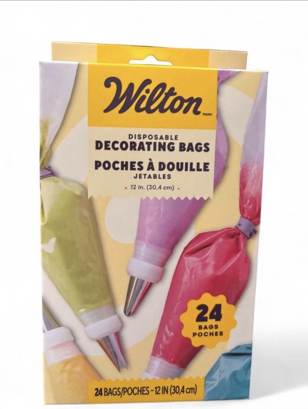 Wilton Disposable Icing Decorating Bags 12in Clear Plastic, 24 Pack