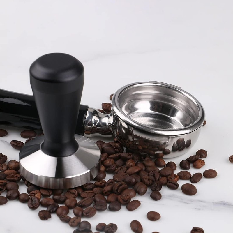 Stainless Steel Coffee Tamper 49mm Barista Espresso Base 49mm, black gallery