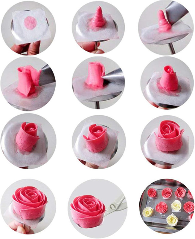 Cake Decorating Tool Kit, 7Pcs Stainless Steel Icing Piping Nozzle Tips, 4Pcs Ca gallery