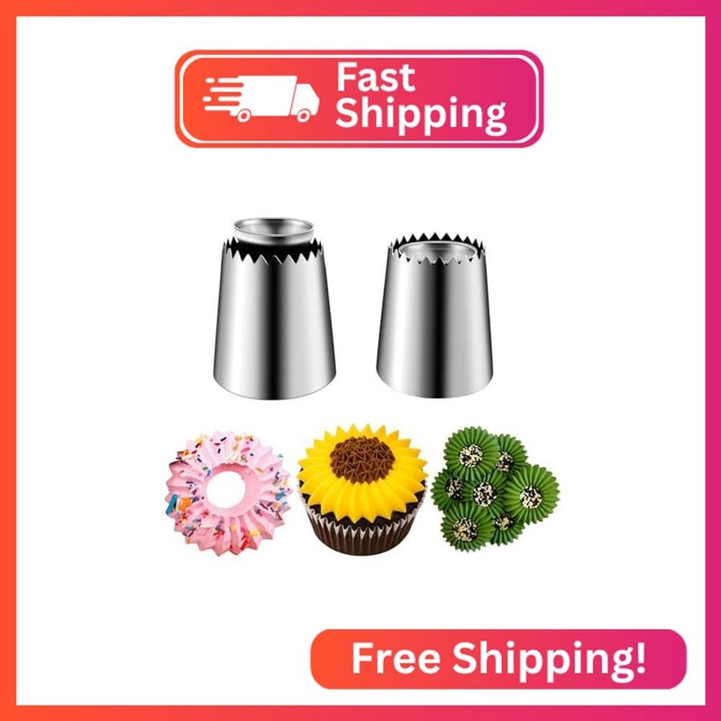Suuker Sultan Tube Piping Tips Set, Stainless Steel Cake Decorating Tips, Frosti