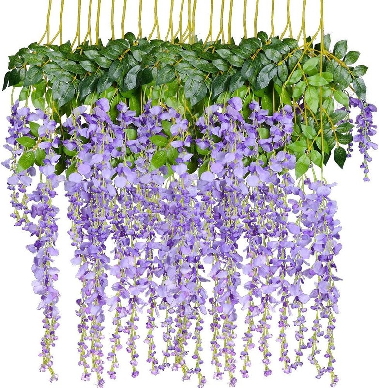 12 Pa 3.6 Feet Artificial Fake Wisteria Vine Ratta Hanging