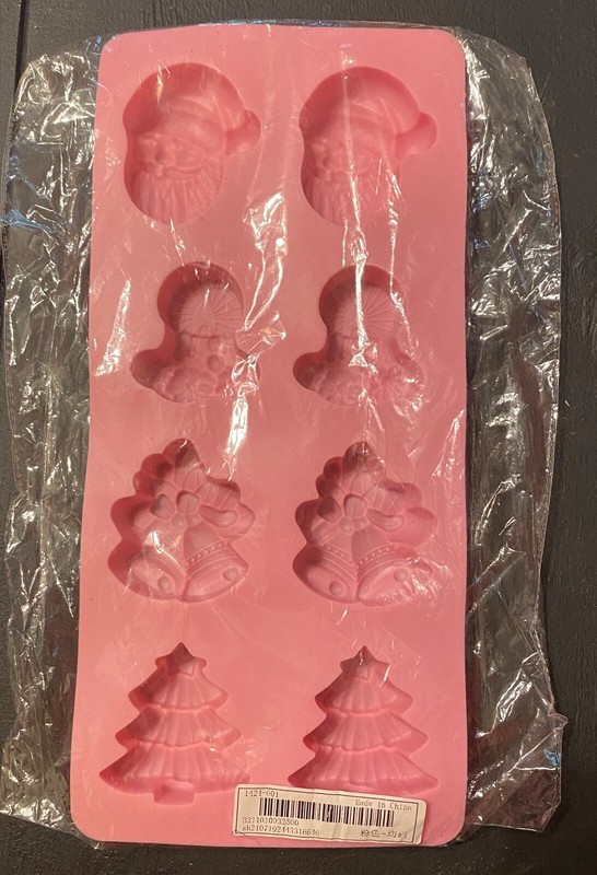 Brand New Christmas Chocolate Mold Silicon Mold Santa Candle Bells Tree 2.5 In
