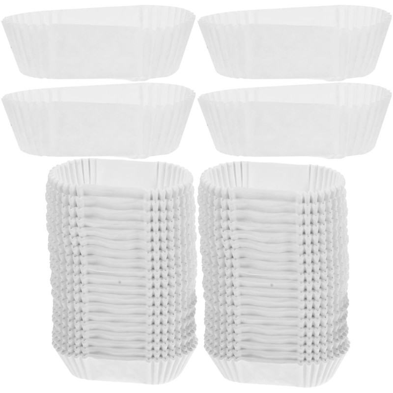 1000 Pcs Oval Cupcake Liners 3 Inch Mini Loaf Pan Liners Boat Shaped Mini Muf…