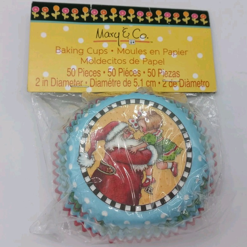 Mary Engelbreit Santa Claus Christmas Baking Cups Cupcake Liners Mary & Co 2012