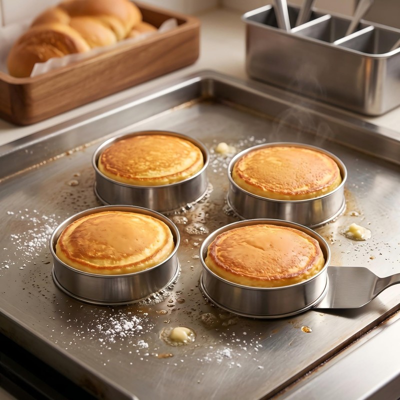 5 PCS Crumpet Rings 4 Inch Stainless Steel Egg Rings English Muffin Tart Mold gallery