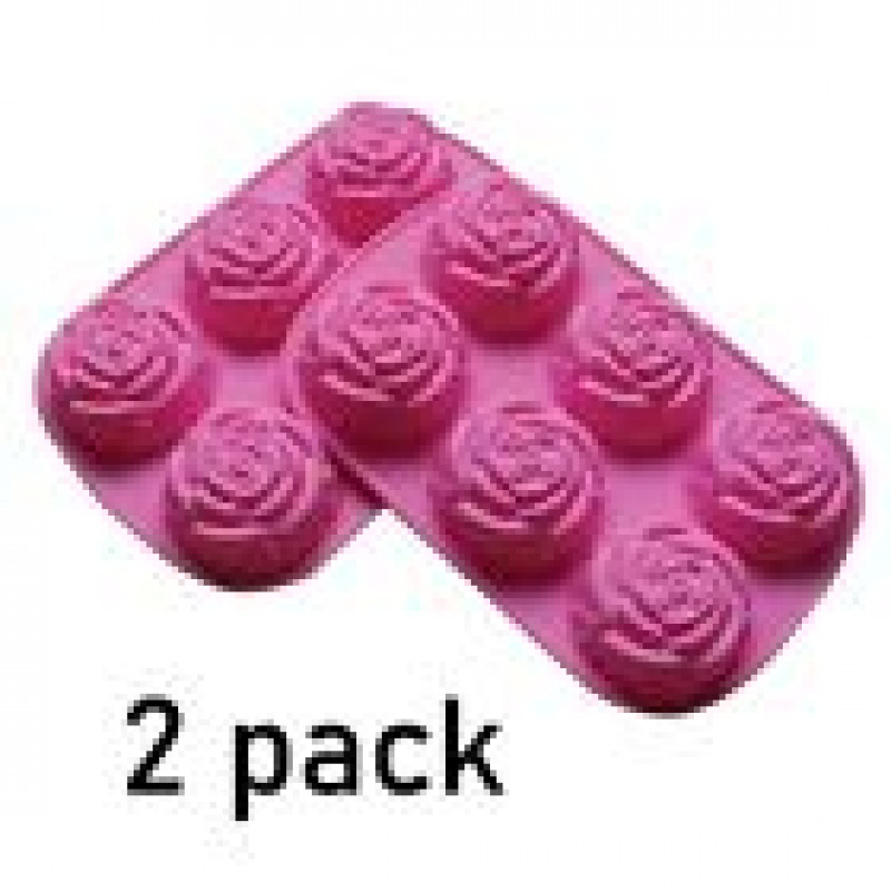 2 Pack Large Rose Delicate Flower Silicone Cake Mold Chocolate mould candy Soap