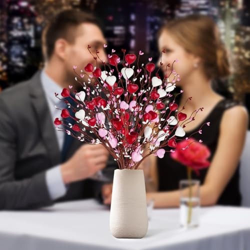 12PCS Valentines Day Decorations Flowers Artificial Berry Floral,Red Pink gallery