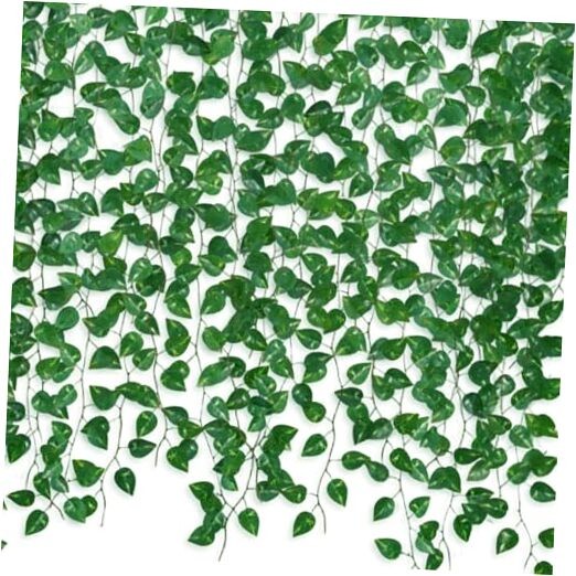 12 Pack 86Ft Fake Plants Artificial Vines for Room Decor, 12Pack 86Ft Green