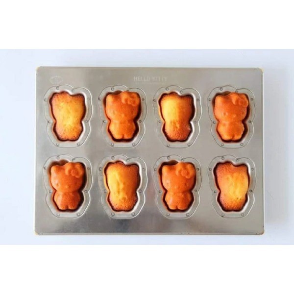 Hello Kitty Baking Mold Tray 8 Cavities Silicone Coated Cake Pan Madeleine mold gallery