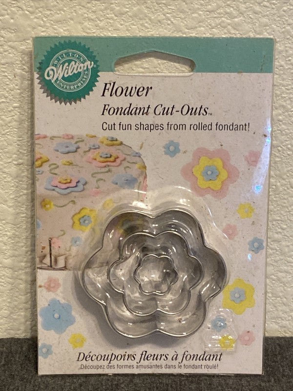 Flower Cookie Cutter Wilton Fondant Cut Out Set Metal Silver